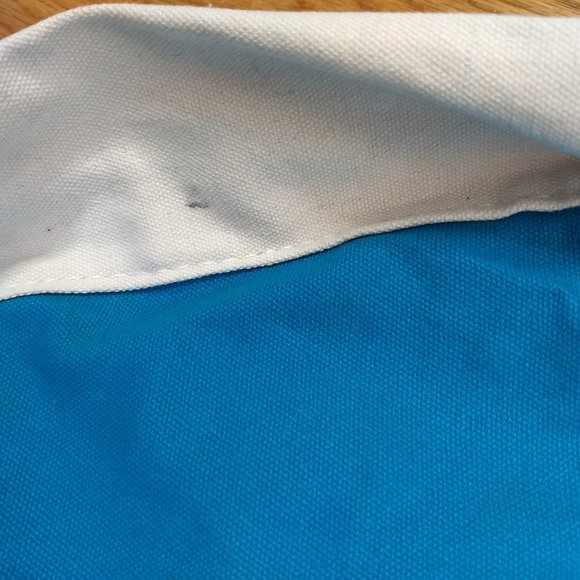 Mini Pouch Toy Mat Portable Storage Teal Blue Beige Zippered Pocket Cotton - Picture 3 of 9